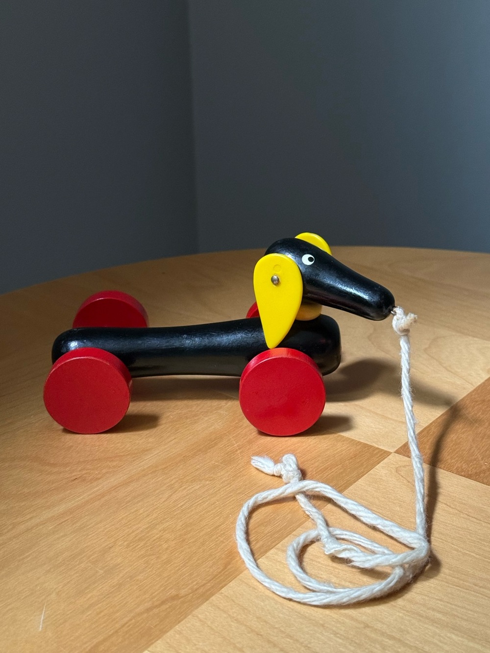 Vintage Wooden Children's Dachshund Weiner Dog BRIO Sweden Pull Toy